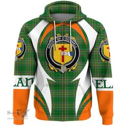 Irish House of O DONNELL Coat of Arms Family Crest Ireland Hoodie Irish National Tartan Action Style