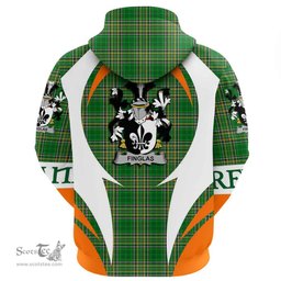 Irish Finglas Coat of Arms Family Crest Ireland Hoodie Irish National Tartan Action Style