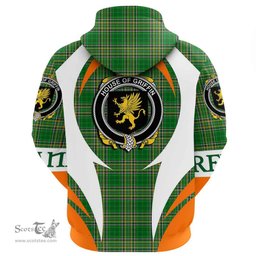 Irish House of GRIFFIN Coat of Arms Family Crest Ireland Hoodie Irish National Tartan Action Style
