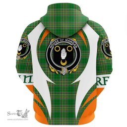 Irish House of MANGAN Coat of Arms Family Crest Ireland Hoodie Irish National Tartan Action Style
