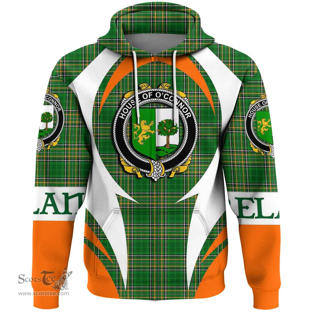 Irish House of O CONNOR (Sligo) Coat of Arms Family Crest Ireland Hoodie Irish National Tartan Action Style