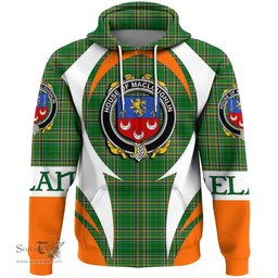 Irish House of MACLOUGHLIN (Tirconnell) Coat of Arms Family Crest Ireland Hoodie Irish National Tartan Action Style