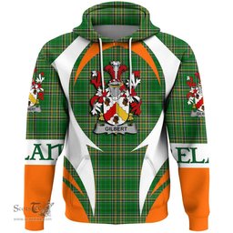Irish Gilbert Coat of Arms Family Crest Ireland Hoodie Irish National Tartan Action Style