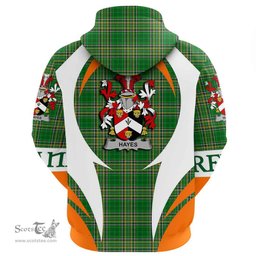 Irish Hayes Coat of Arms Family Crest Ireland Hoodie Irish National Tartan Action Style