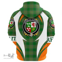 Irish House of O CONRY Coat of Arms Family Crest Ireland Hoodie Irish National Tartan Action Style