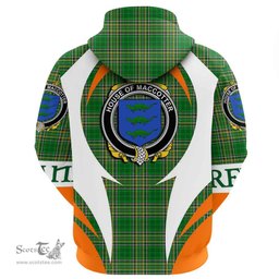 Irish House of MACCOTTER Coat of Arms Family Crest Ireland Hoodie Irish National Tartan Action Style