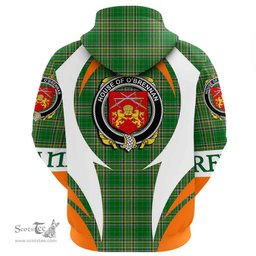 Irish House of O BRENNAN (Ossory) Coat of Arms Family Crest Ireland Hoodie Irish National Tartan Action Style
