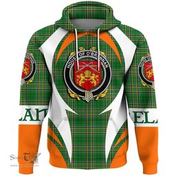 Irish House of O BRENNAN (Ossory) Coat of Arms Family Crest Ireland Hoodie Irish National Tartan Action Style