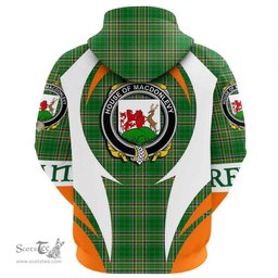 Irish House of MACDONLEVY Coat of Arms Family Crest Ireland Hoodie Irish National Tartan Action Style