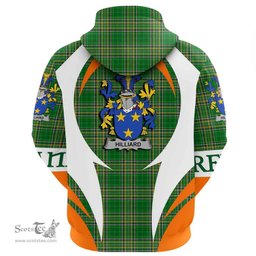 Irish Hilliard Coat of Arms Family Crest Ireland Hoodie Irish National Tartan Action Style