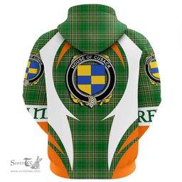 Irish House of CUSACK Coat of Arms Family Crest Ireland Hoodie Irish National Tartan Action Style