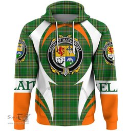 Irish House of MACDONNELL (of the Glens) Coat of Arms Family Crest Ireland Hoodie Irish National Tartan Action Style