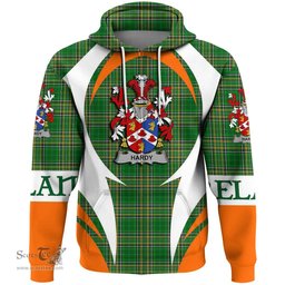 Irish Hardy Coat of Arms Family Crest Ireland Hoodie Irish National Tartan Action Style