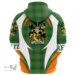 Irish Francis Coat of Arms Family Crest Ireland Hoodie Irish National Tartan Action Style