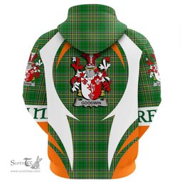 Irish Goodwin Coat of Arms Family Crest Ireland Hoodie Irish National Tartan Action Style