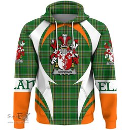 Irish Goodwin Coat of Arms Family Crest Ireland Hoodie Irish National Tartan Action Style