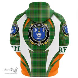 Irish House of MACDONNELL (Clare and Connacht) Coat of Arms Family Crest Ireland Hoodie Irish National Tartan Action Style