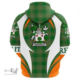 Irish Geraghty or McGarrity Coat of Arms Family Crest Ireland Hoodie Irish National Tartan Action Style