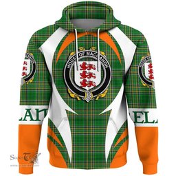 Irish House of MACMAHON (Thomond) Coat of Arms Family Crest Ireland Hoodie Irish National Tartan Action Style