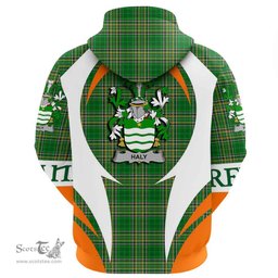 Irish Haly Coat of Arms Family Crest Ireland Hoodie Irish National Tartan Action Style