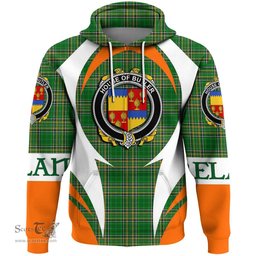 Irish House of BUTLER Coat of Arms Family Crest Ireland Hoodie Irish National Tartan Action Style