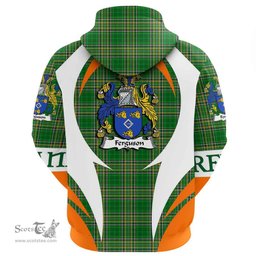 Irish Ferguson Coat of Arms Family Crest Ireland Hoodie Irish National Tartan Action Style