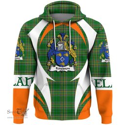 Irish Ferguson Coat of Arms Family Crest Ireland Hoodie Irish National Tartan Action Style
