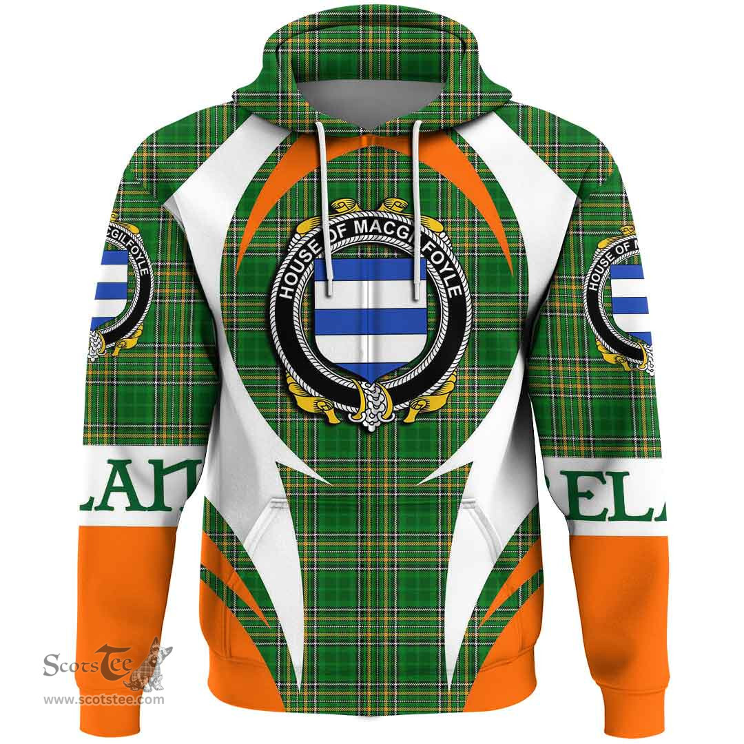 Irish House of MACGILFOYLE Coat of Arms Family Crest Ireland Hoodie Irish National Tartan Action Style