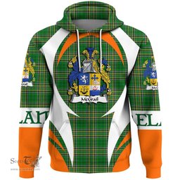 Irish McGrail Coat of Arms Family Crest Ireland Hoodie Irish National Tartan Action Style