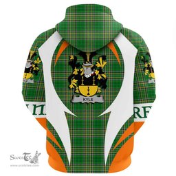 Irish Kyle Coat of Arms Family Crest Ireland Hoodie Irish National Tartan Action Style