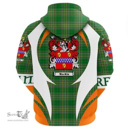 Irish Mackin Coat of Arms Family Crest Ireland Hoodie Irish National Tartan Action Style