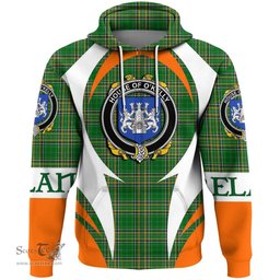 Irish House of O KELLY Coat of Arms Family Crest Ireland Hoodie Irish National Tartan Action Style