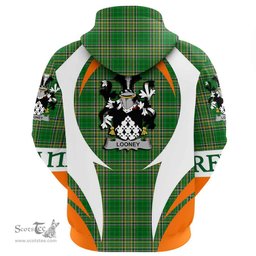 Irish Looney or O Lunney Coat of Arms Family Crest Ireland Hoodie Irish National Tartan Action Style