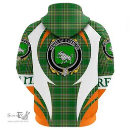 Irish House of O HANLON Coat of Arms Family Crest Ireland Hoodie Irish National Tartan Action Style