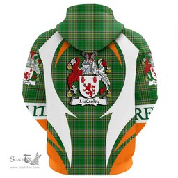 Irish McCauley Coat of Arms Family Crest Ireland Hoodie Irish National Tartan Action Style