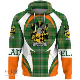 Irish Lombard Coat of Arms Family Crest Ireland Hoodie Irish National Tartan Action Style