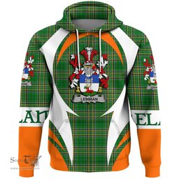 Irish Lenihan or O Lenaghan Coat of Arms Family Crest Ireland Hoodie Irish National Tartan Action Style
