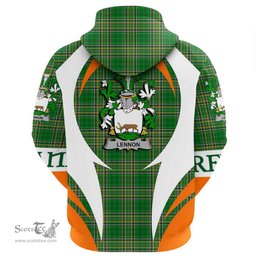 Irish Lennon or O Lennon Coat of Arms Family Crest Ireland Hoodie Irish National Tartan Action Style