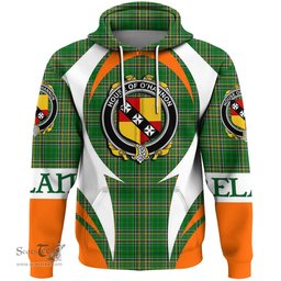 Irish House of O HANNON Coat of Arms Family Crest Ireland Hoodie Irish National Tartan Action Style