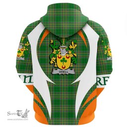 Irish Odell Coat of Arms Family Crest Ireland Hoodie Irish National Tartan Action Style