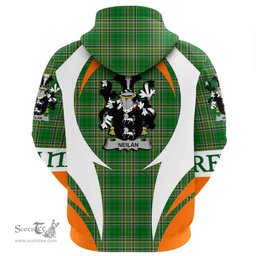 Irish Neilan or O Neylan Coat of Arms Family Crest Ireland Hoodie Irish National Tartan Action Style
