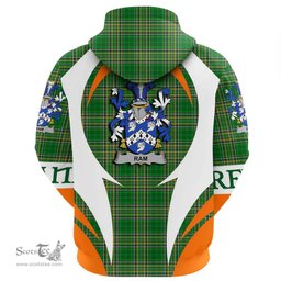 Irish Ram Coat of Arms Family Crest Ireland Hoodie Irish National Tartan Action Style