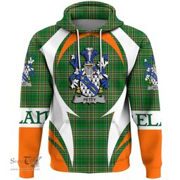 Irish Petty Coat of Arms Family Crest Ireland Hoodie Irish National Tartan Action Style