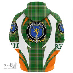 Irish House of WALL Coat of Arms Family Crest Ireland Hoodie Irish National Tartan Action Style