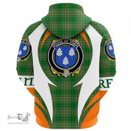 Irish House of TOBIN Coat of Arms Family Crest Ireland Hoodie Irish National Tartan Action Style