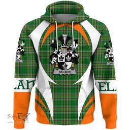 Irish Nelson or Nealson Coat of Arms Family Crest Ireland Hoodie Irish National Tartan Action Style