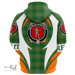 Irish House of O LOUGHLIN Coat of Arms Family Crest Ireland Hoodie Irish National Tartan Action Style