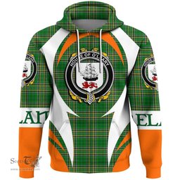 Irish House of O LEARY Coat of Arms Family Crest Ireland Hoodie Irish National Tartan Action Style