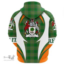 Irish McCluskey Coat of Arms Family Crest Ireland Hoodie Irish National Tartan Action Style