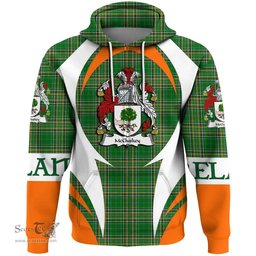 Irish McCluskey Coat of Arms Family Crest Ireland Hoodie Irish National Tartan Action Style